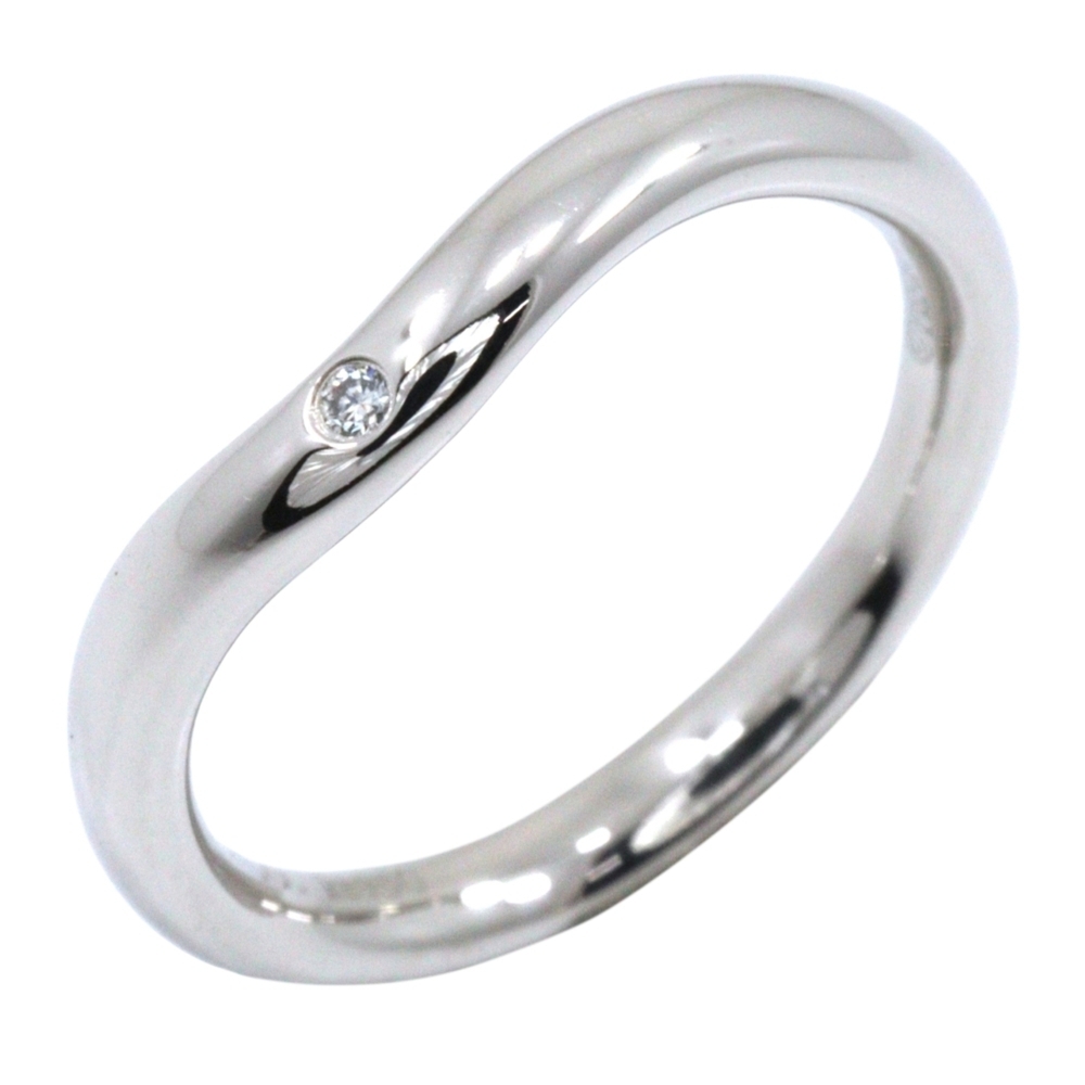Tiffany & Co. Curved Band Ring, Size 5, Platinum 950 with Diamonds, Approx. 3...
